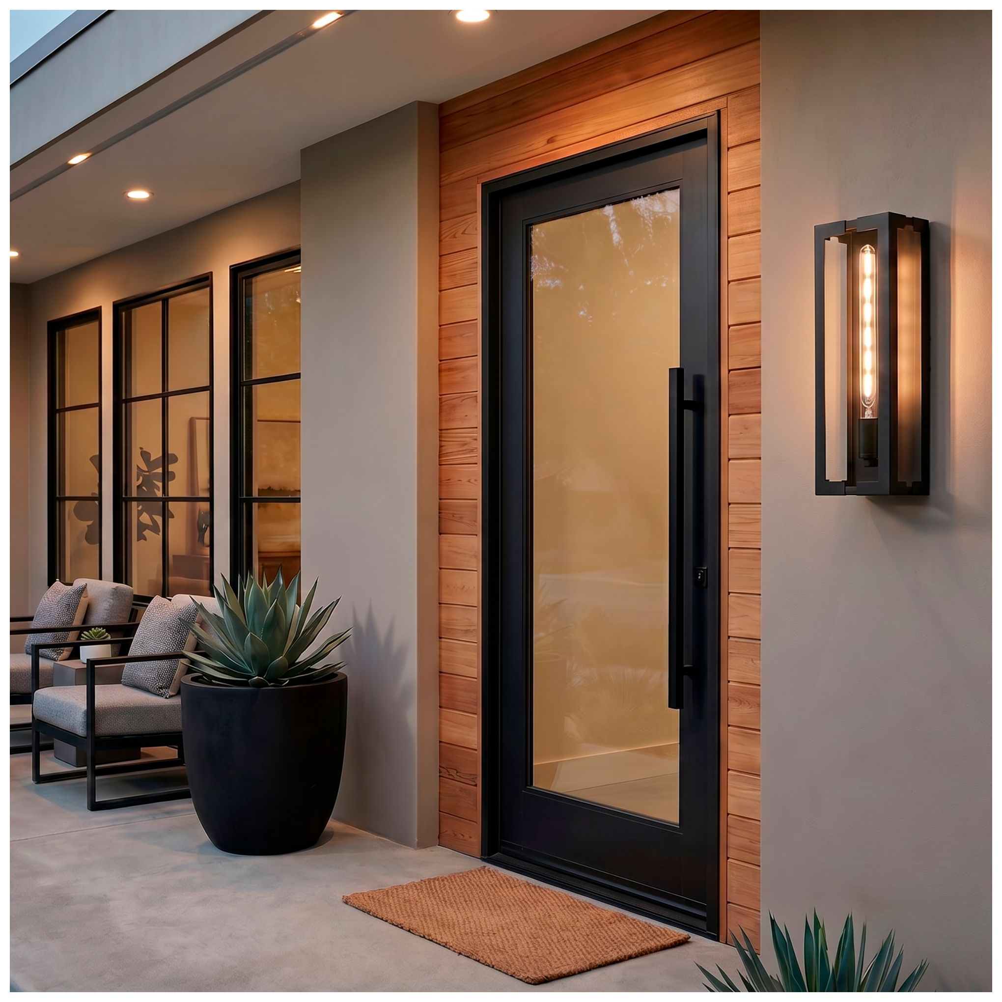 Young 1-Light Matte Black Outdoor Wall Lantern