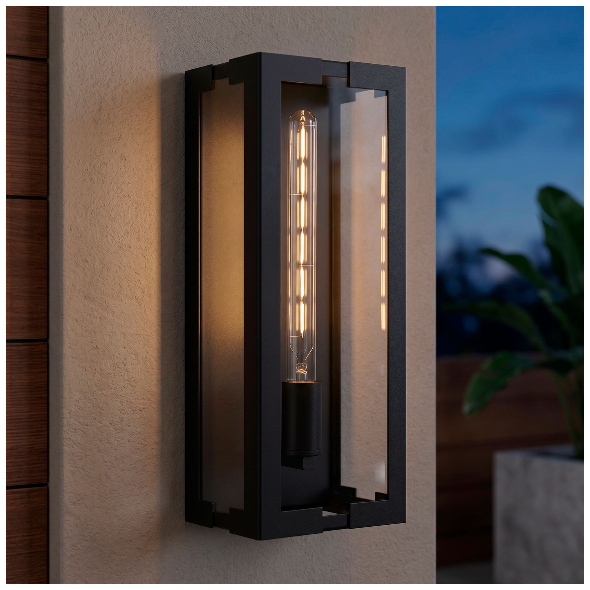 Young 1-Light Matte Black Outdoor Wall Lantern