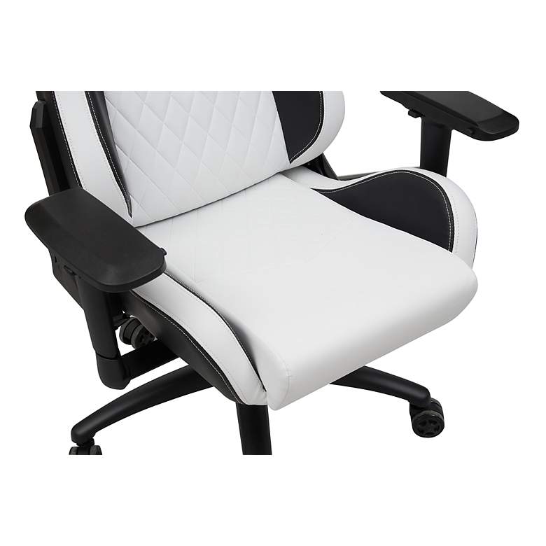 Image 2 Young Black White Faux Leather Adjustable Gaming Chair more views