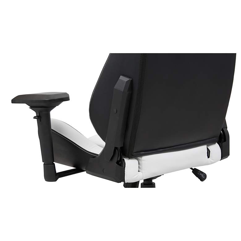 Image 4 Young Black White Faux Leather Adjustable Gaming Chair more views