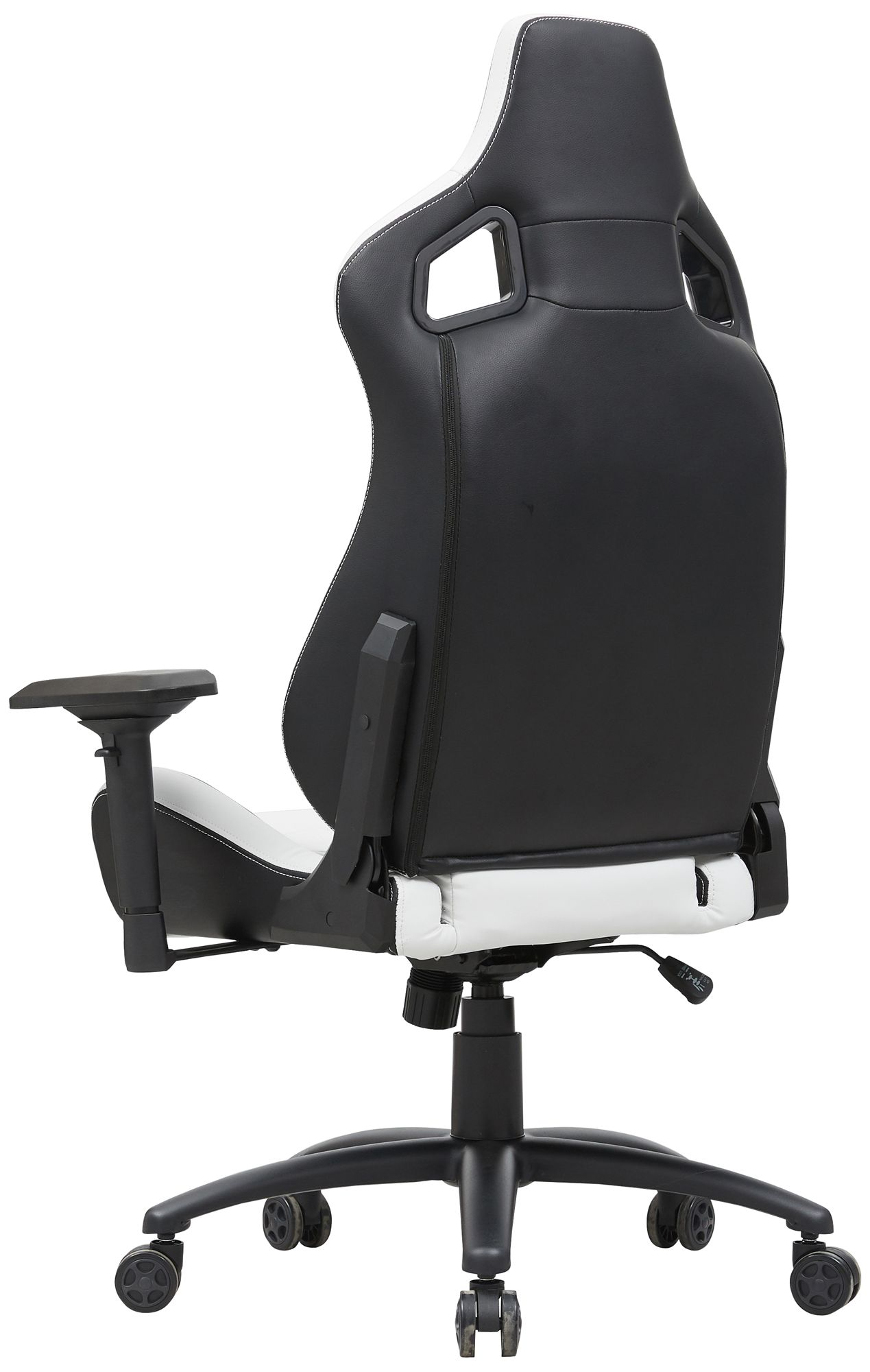 Young Black White Faux Leather Adjustable Gaming Chair