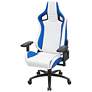 Young Blue White Faux Leather Adjustable Swivel Gaming Chair
