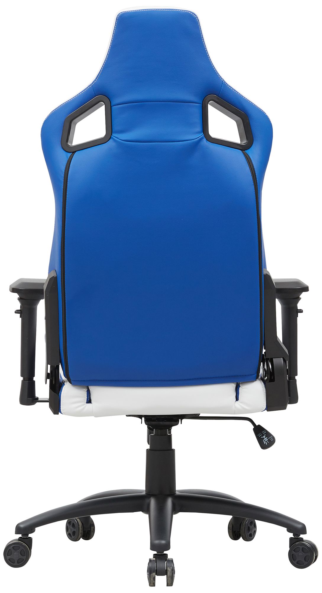 Young Blue White Faux Leather Adjustable Swivel Gaming Chair