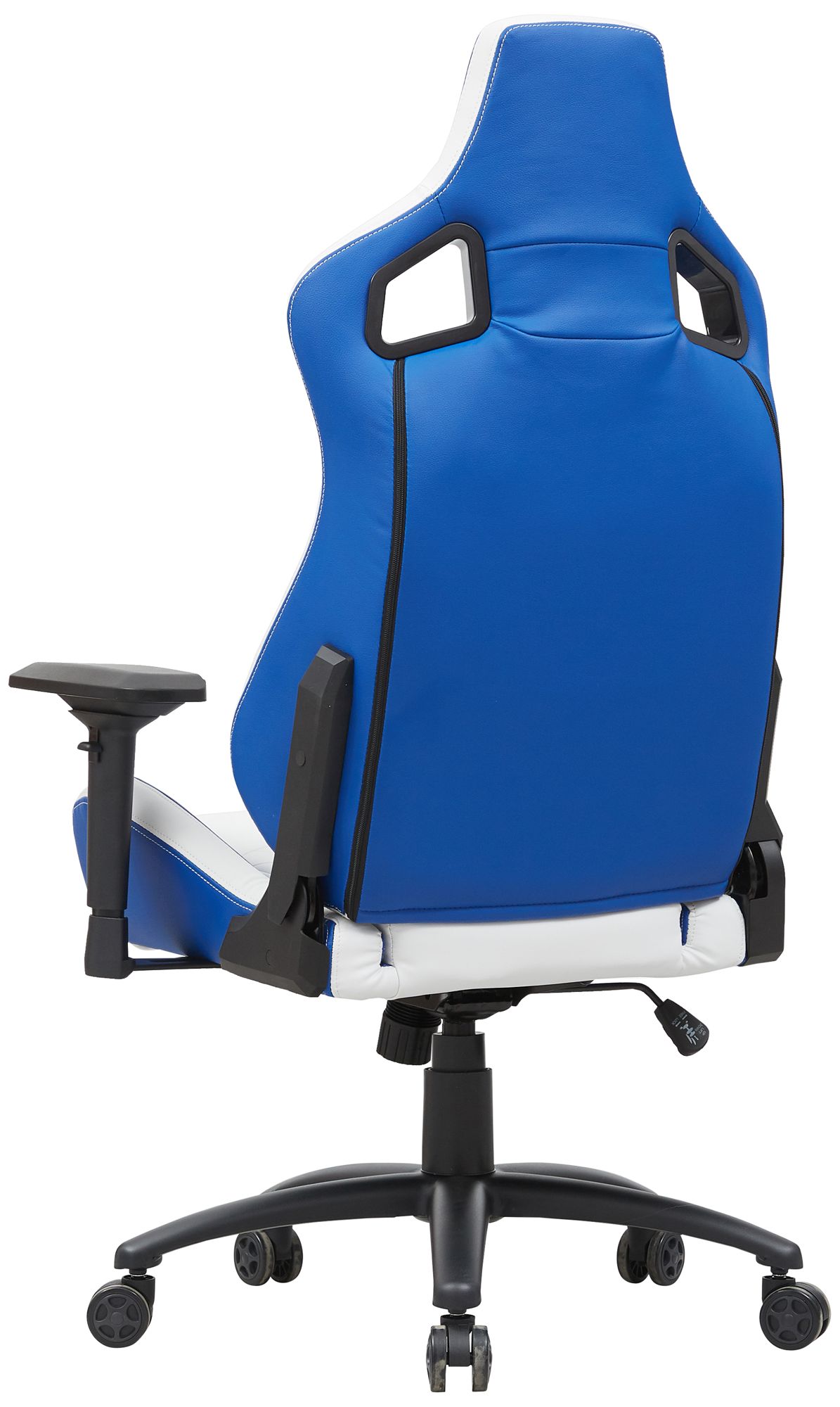 Young Blue White Faux Leather Adjustable Swivel Gaming Chair