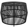 2_Ysar 21 3/4" Wide Black Wicker Round Outdoor Side Table