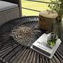 7_Ysar 21 3/4" Wide Black Wicker Round Outdoor Side Table more views