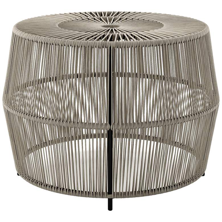 Image 2 Ysar 21 3/4" Wide Gray Wicker Round Outdoor Side Table
