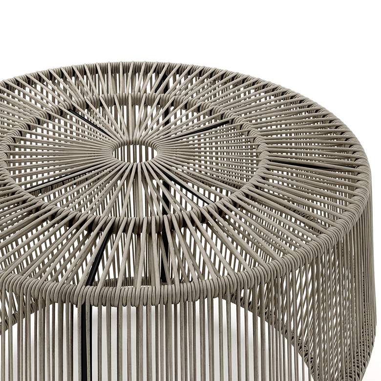 Image 3 Ysar 21 3/4" Wide Gray Wicker Round Outdoor Side Table more views