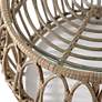 5_Ysar 21 3/4" Wide Natural Wicker Round Outdoor Side Table more views