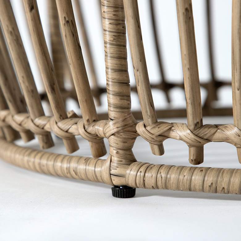 Image 6 Ysar 21 3/4" Wide Natural Wicker Round Outdoor Side Table more views