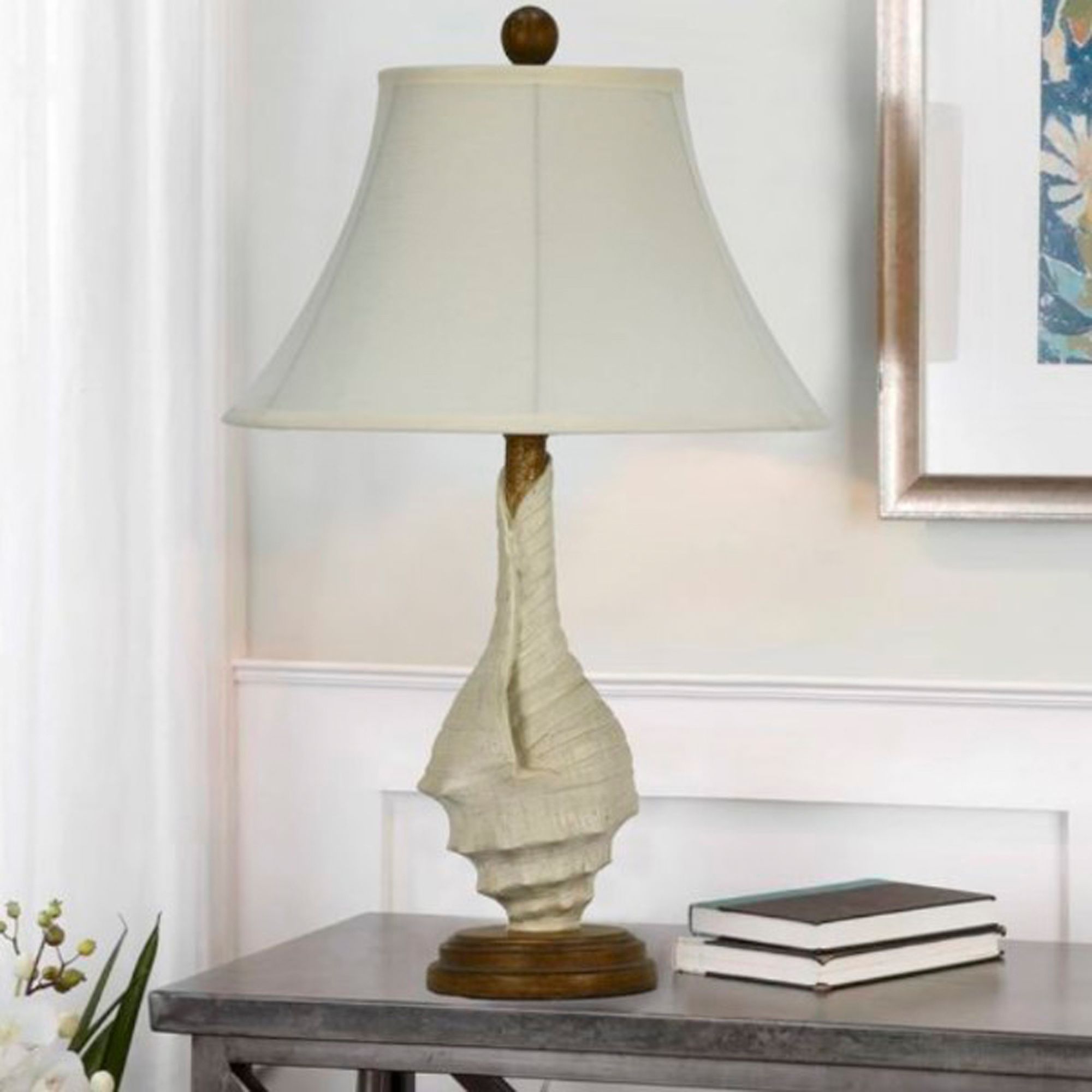 Image 3 Ysidro Brown and White Conch Shell Table Lamps Set of 2 more views