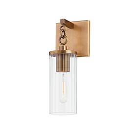 Image1 of Yucca 12 3/4" High Patina Brass Outdoor Wall Light