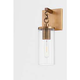 Image2 of Yucca 12 3/4" High Patina Brass Outdoor Wall Light more views