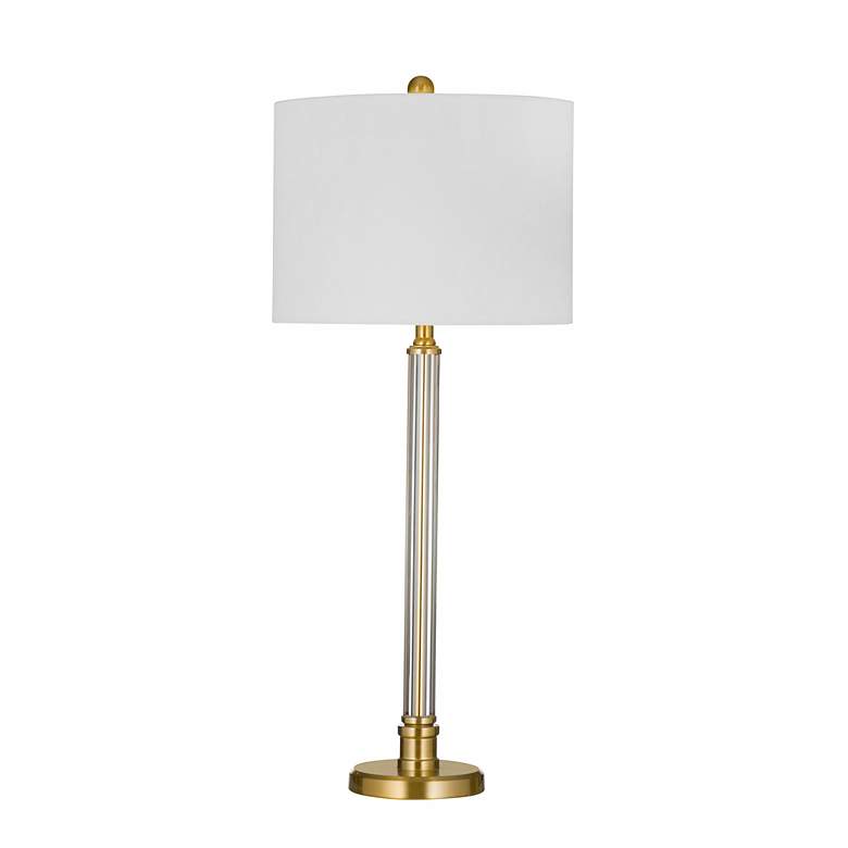 Image 1 Yukon 33" High Clear And Antique Brass Table Lamp