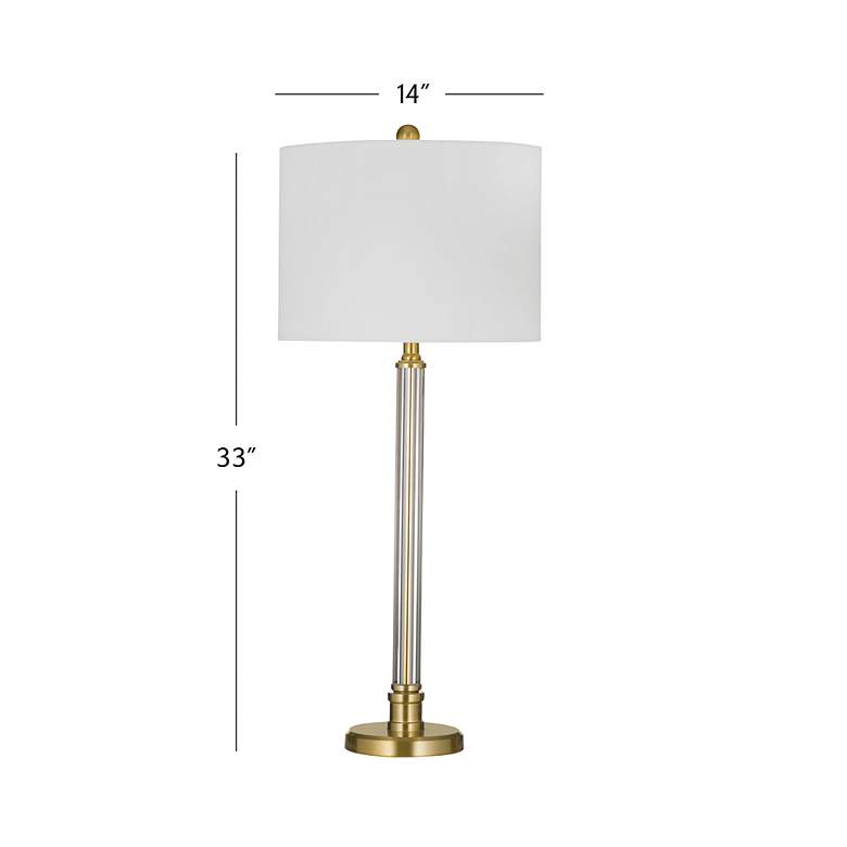 Image 4 Yukon 33" High Clear And Antique Brass Table Lamp more views
