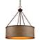 Yulie 24 3/4" Wide Bronze and Wood Drum Pendant Light
