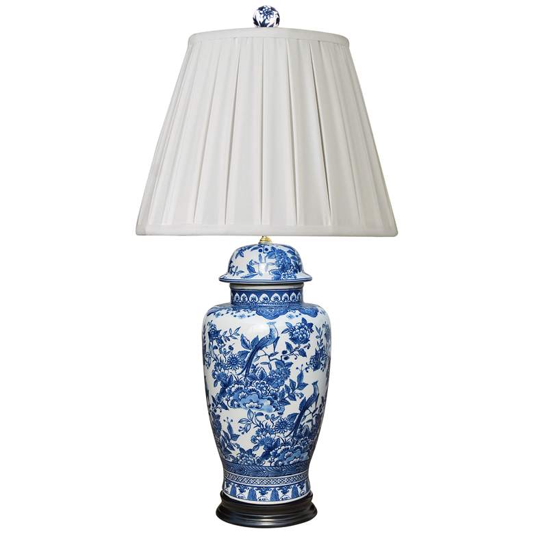 Image 1 Yulin Blue and White Porcelain Urn Table Lamp