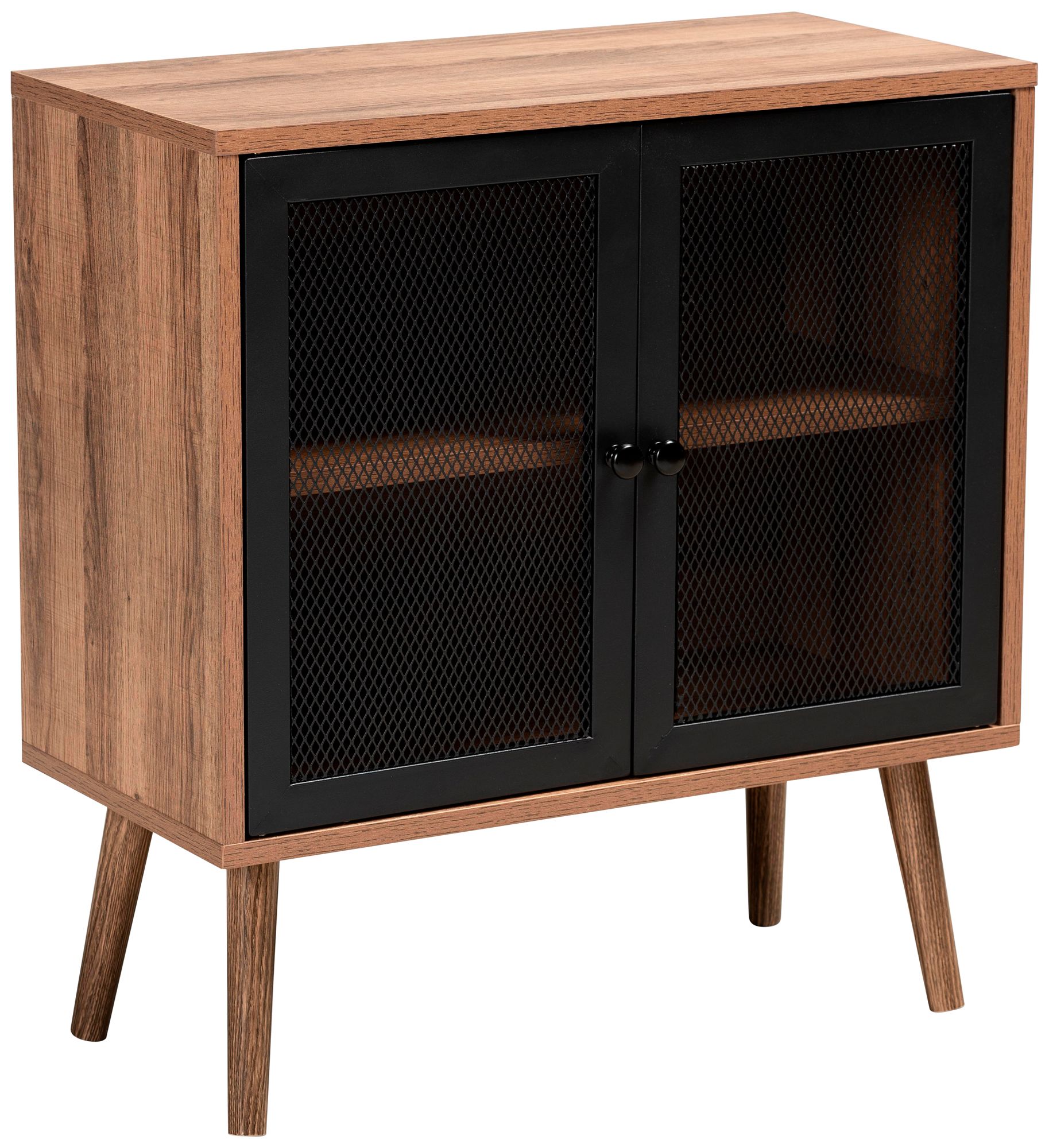 Yuna 23 1/2" Wide Natural Brown Black 2-Door Storage Cabinet