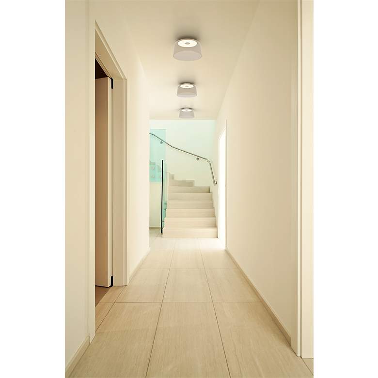 Image 4 Yurei 13 3/4"W Matte Black LED Pendant Light with Aqua Glass more views