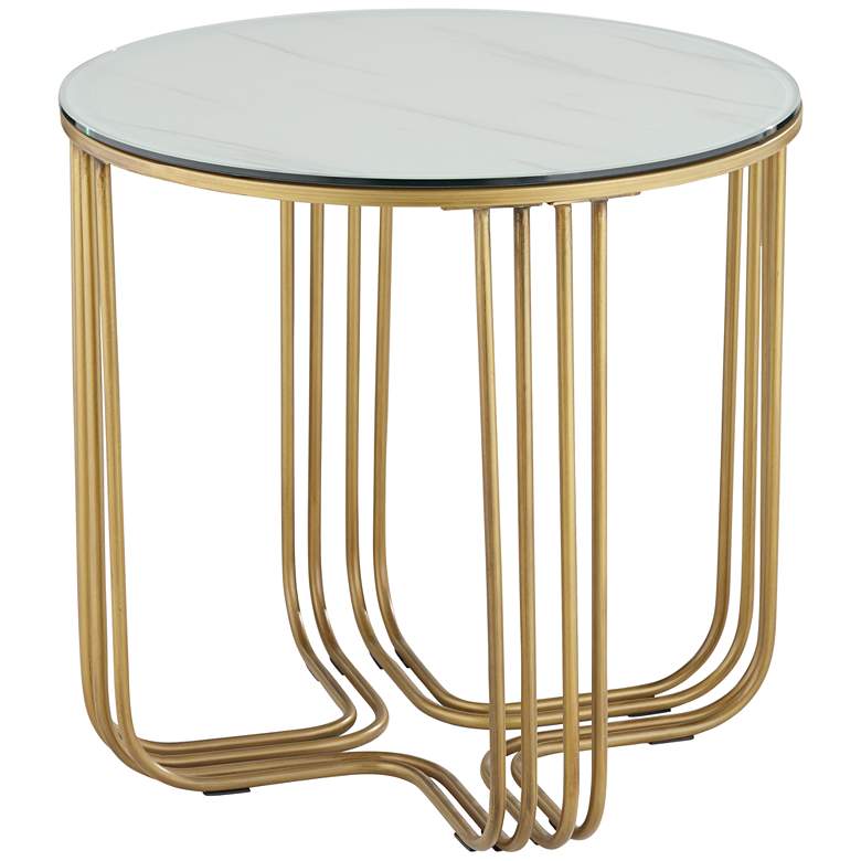 Image 2 Yuri Bronze Metal and Glass End Table