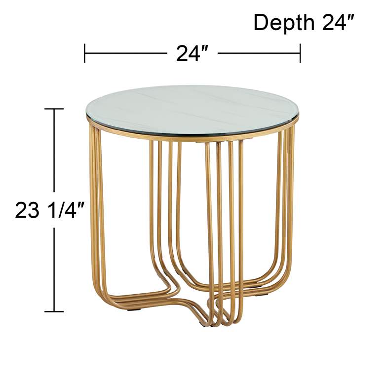 Image 7 Yuri Bronze Metal and Glass End Table more views