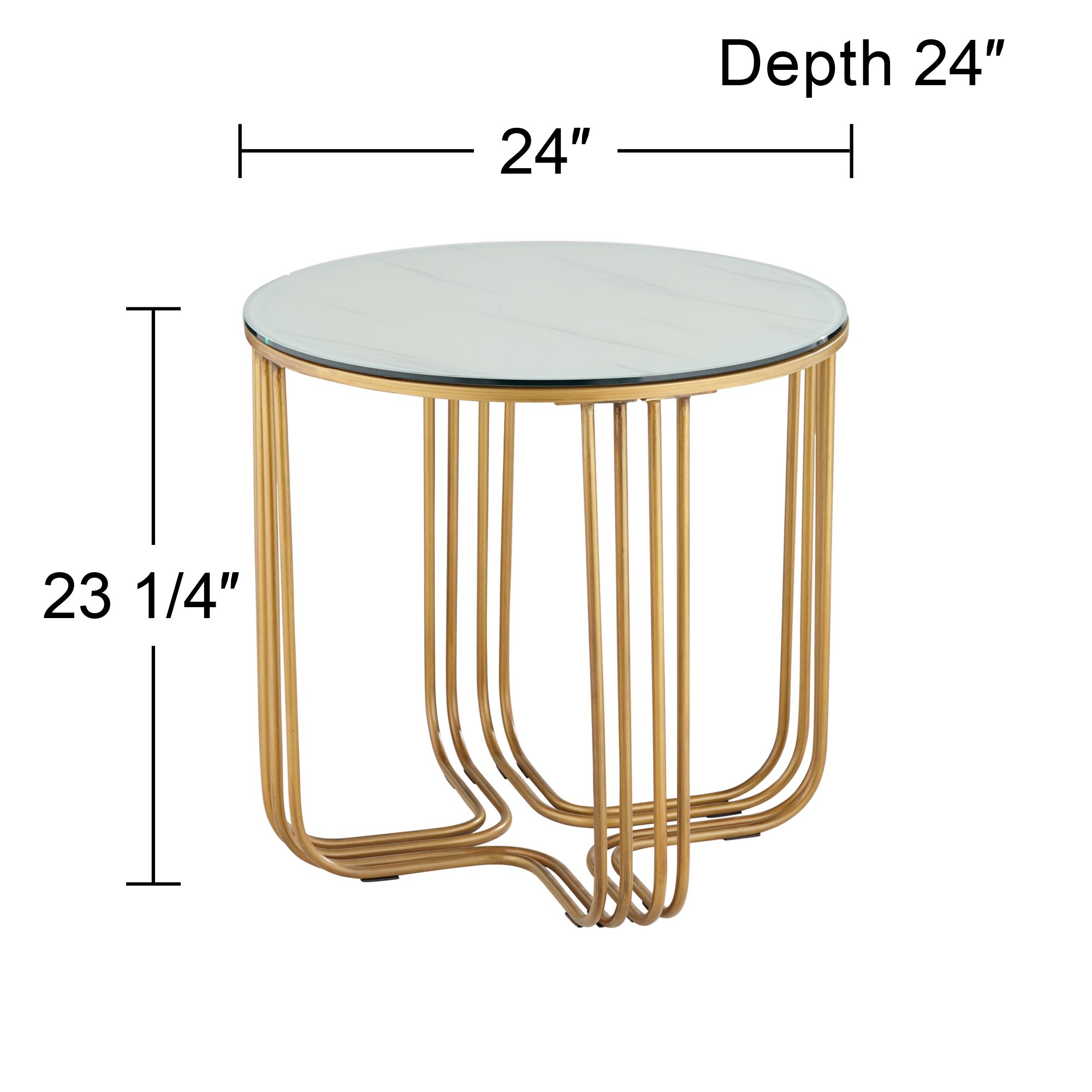 Image 7 Yuri Soft Gold Metal and Glass End Table more views