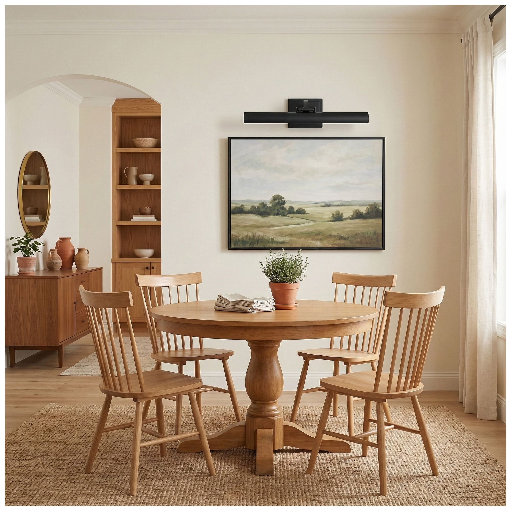 Yvonne 16" Wide Matte Black, Frosted LED Picture Light