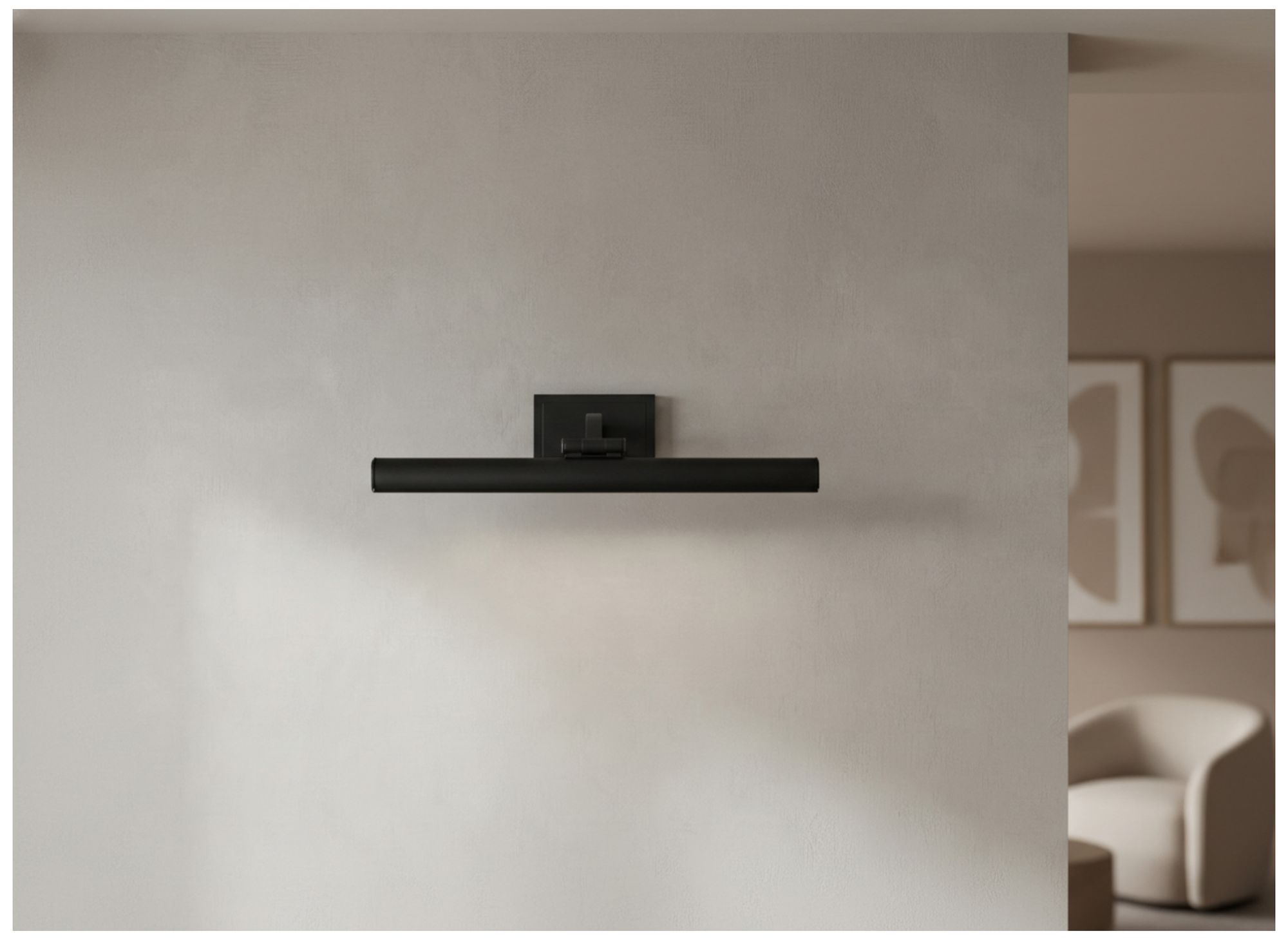 Yvonne 16" Wide Matte Black, Frosted LED Picture Light