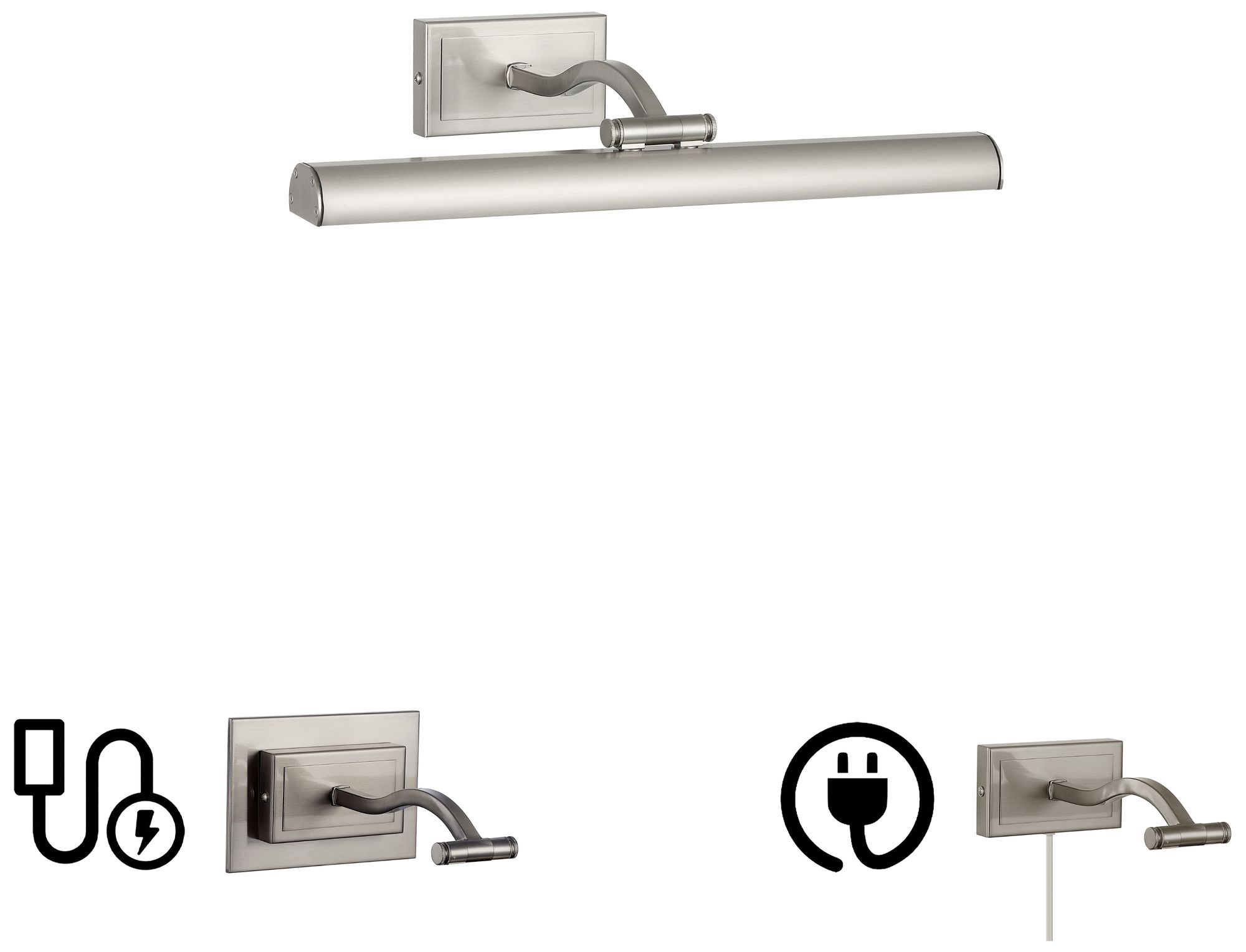 Image 2 Yvonne 16" Wide Satin Chrome, Frosted LED Picture Light more views