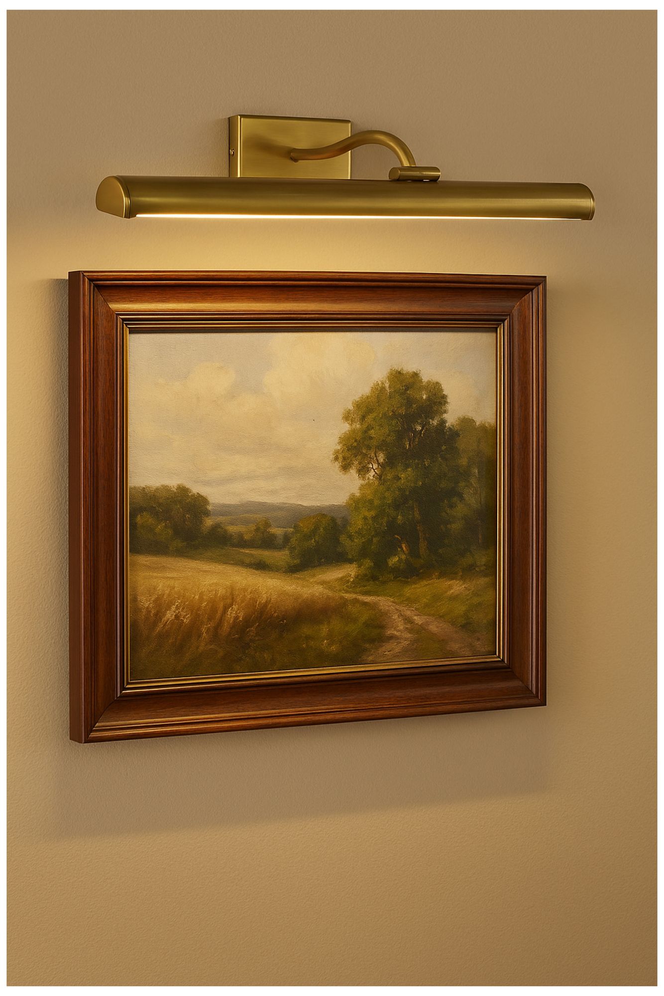 Image 7 Yvonne 24" Wide Aged Brass, Frosted LED Picture Light more views