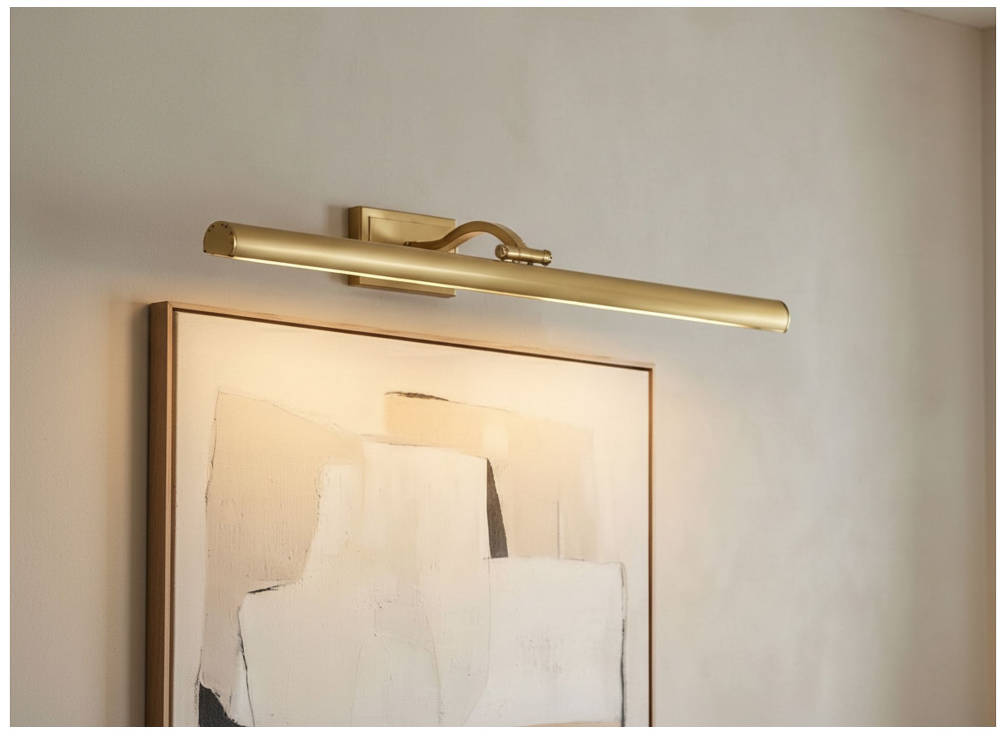 Image 7 Yvonne 32" Wide Aged Brass, Frosted LED Picture Light more views