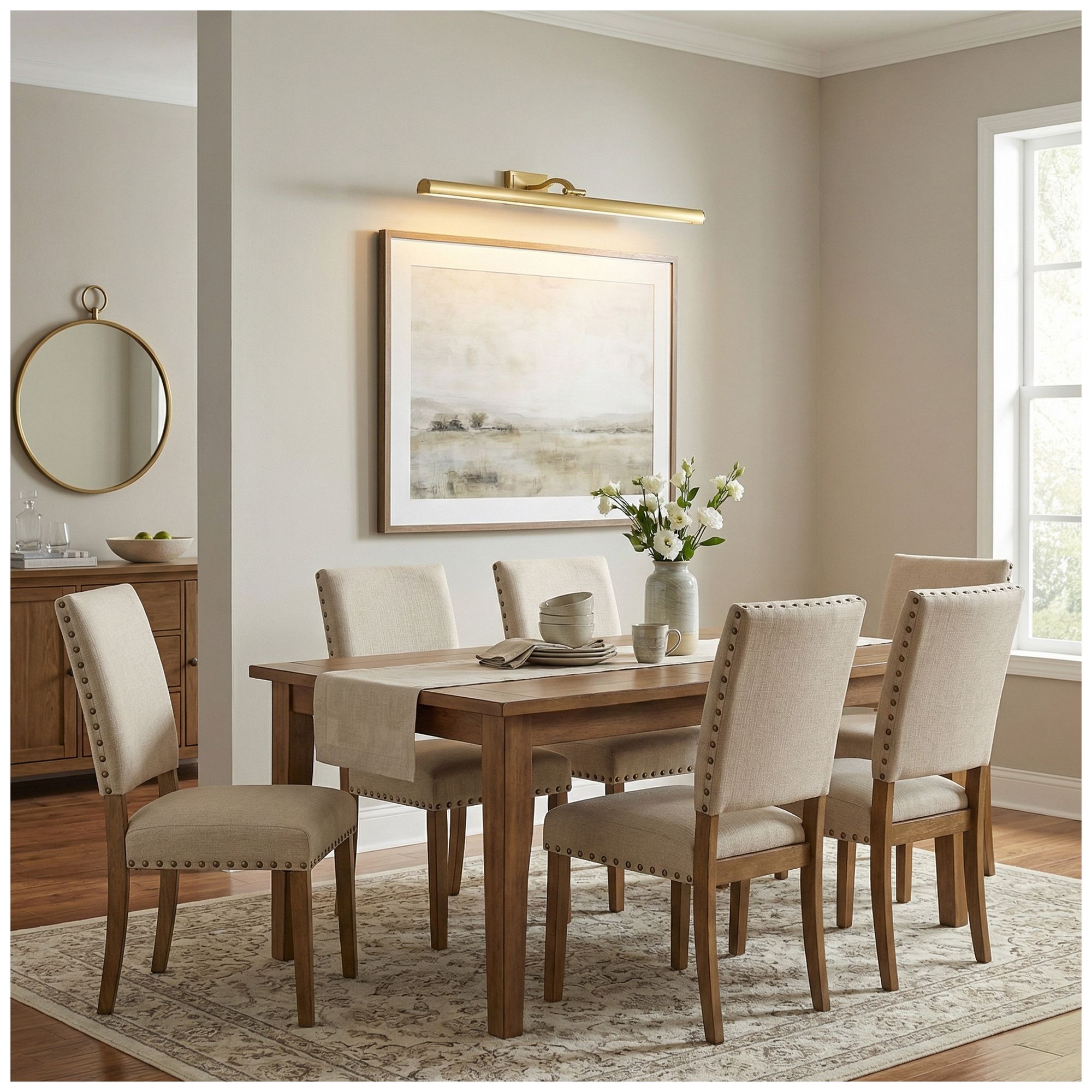 Yvonne 32" Wide Aged Brass, Frosted LED Picture Light