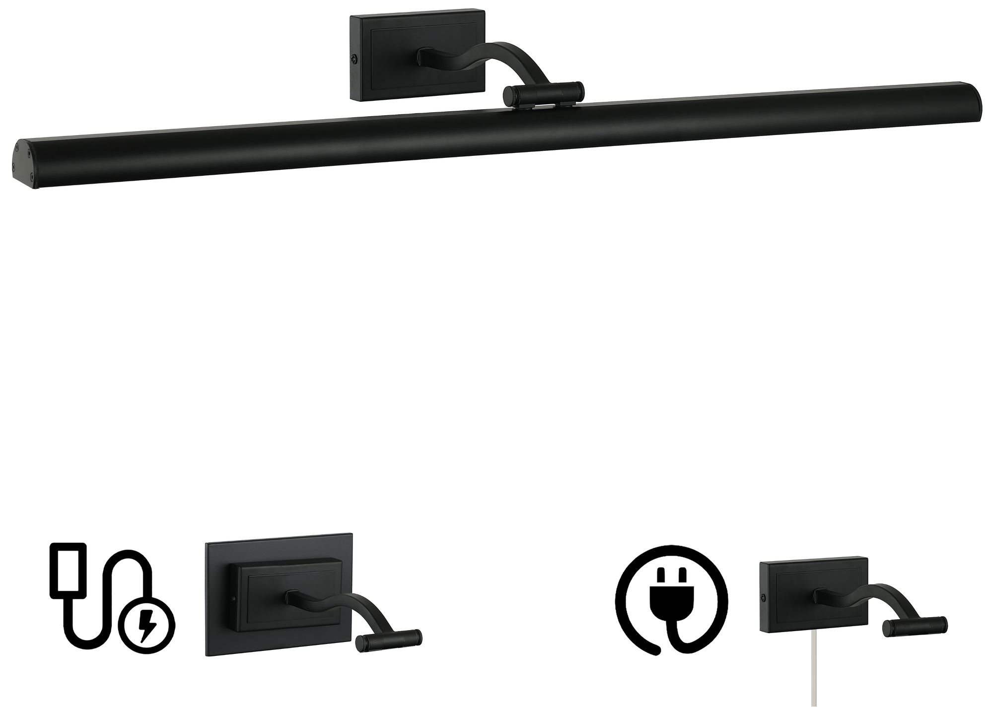 Image 2 Yvonne 32" Wide Matte Black, Frosted LED Picture Light more views