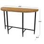 Yvonne 47 1/2"W Brown Seagrass Black Metal Console Table