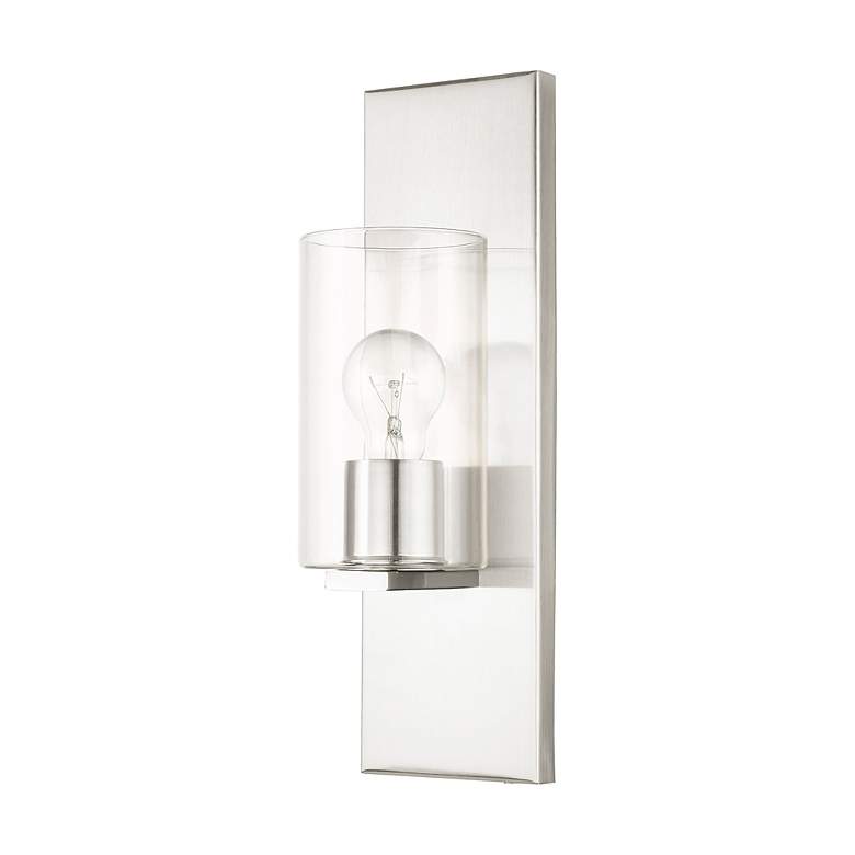 Image 4 Zürich 1 Light Brushed Nickel Wall Sconce more views