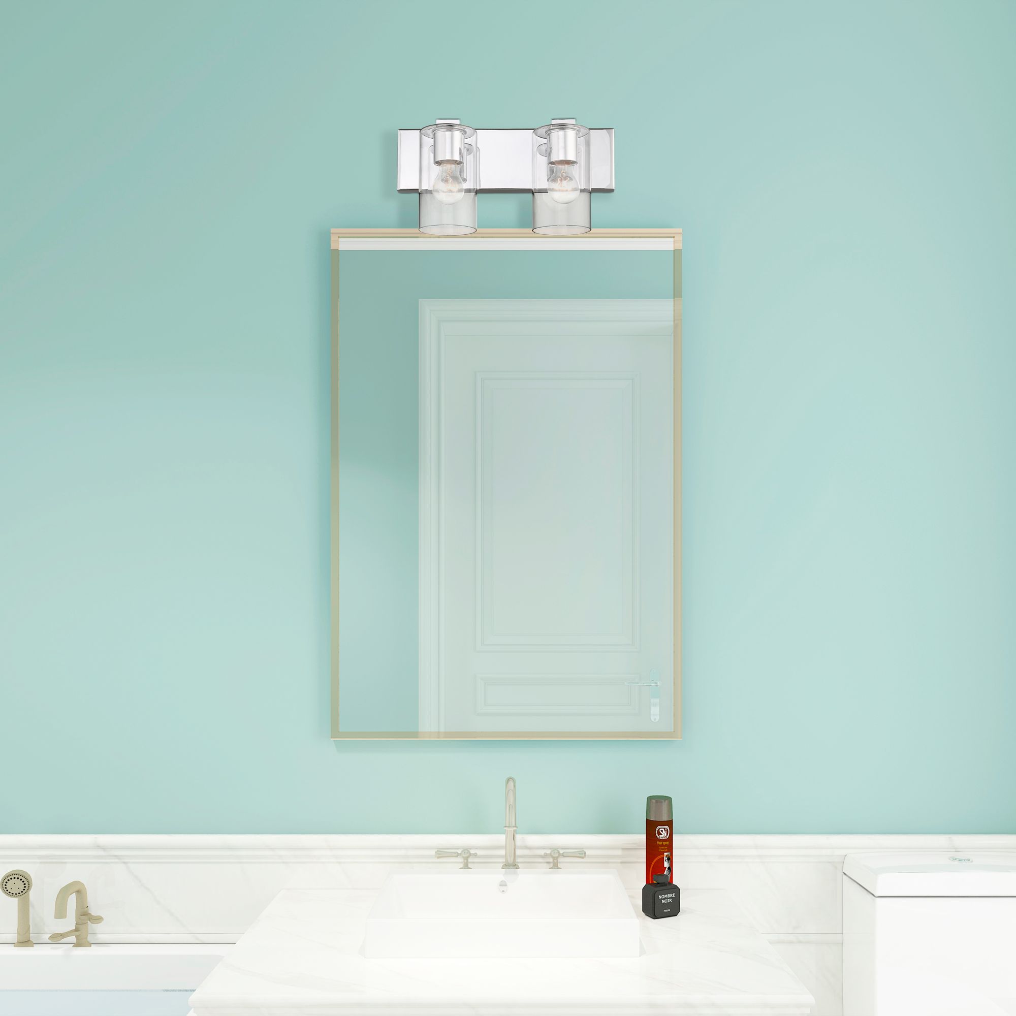 Zürich 2 Light Polished Chrome Bath Vanity