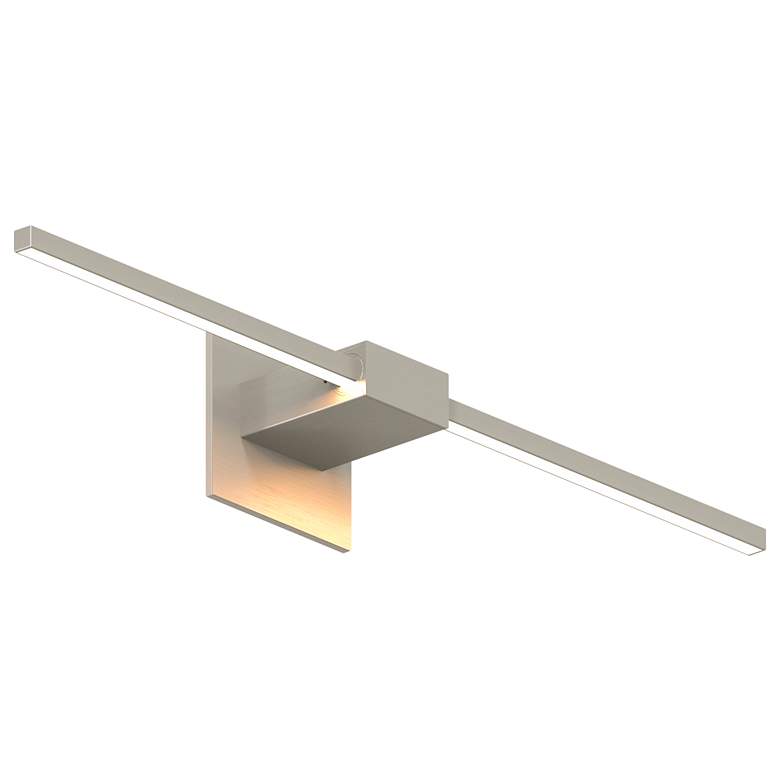 Image 1 Z-Bar 24 inch Wide Brushed Nickel Center-Mount LED Modern Wall Sconce