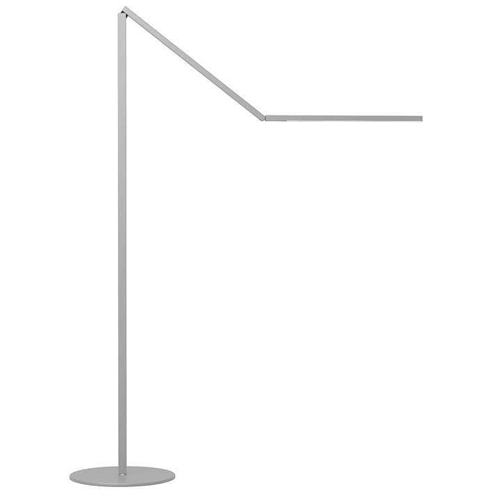 Z-Bar Brushed Nickel Metal LED Swing Arm Floor Lamp - #669N6