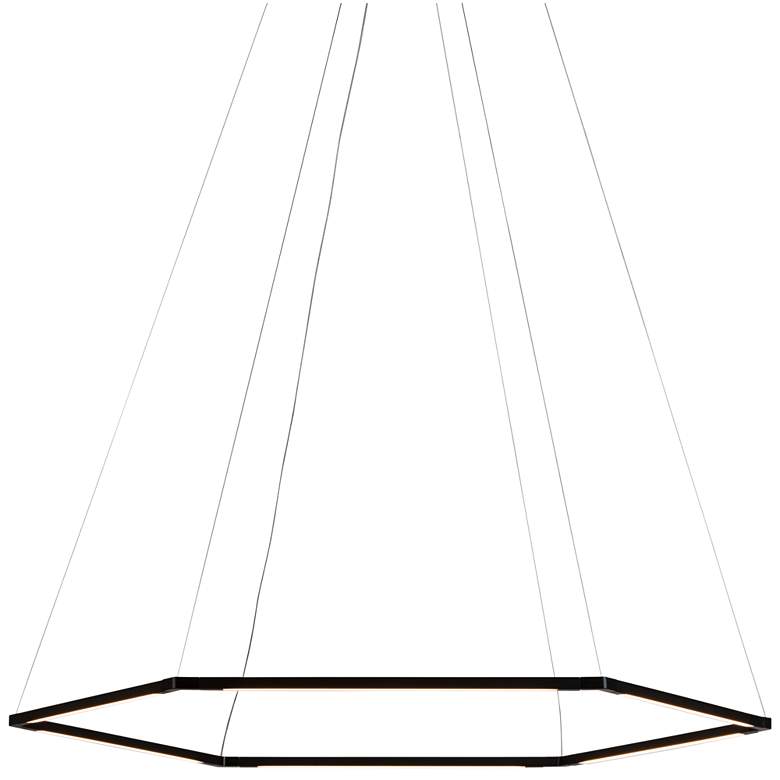 Image 3 Z-Bar Honeycomb 35 3/4" Wide Matte Black LED Pendant Light more views