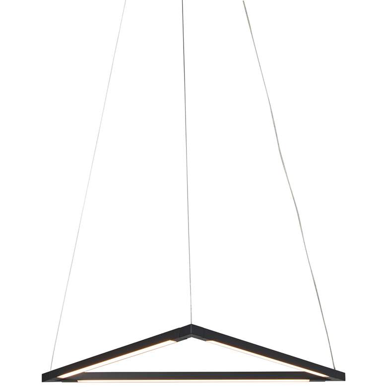 Image 2 Z-Bar Triangle 18 1/2" Wide Matte Black LED Pendant Light