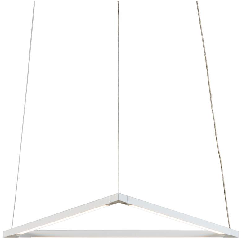 Image 3 Z-Bar Triangle 18 1/2 inch Wide Matte White LED Pendant Light more views