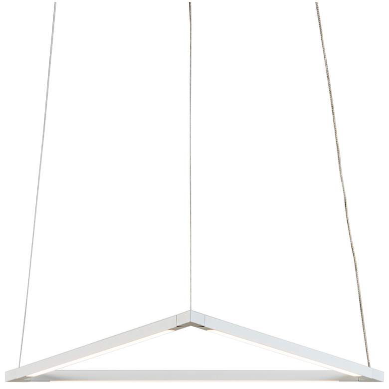 Image 3 Z-Bar Triangle 18 1/2" Wide Matte White LED Pendant Light more views