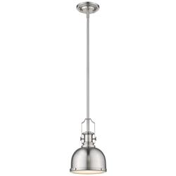 Z-Lite 1 Light Mini Pendant in Brushed Nickel Finish