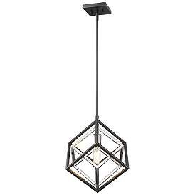 Image1 of Z-Lite 1 Light Mini Pendant in Chrome + Matte Black Finish