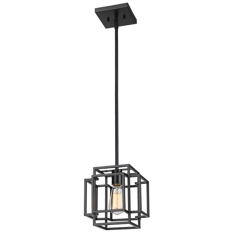 Image 1 Z-Lite 1 Light Mini Pendant in Matte Black Finish
