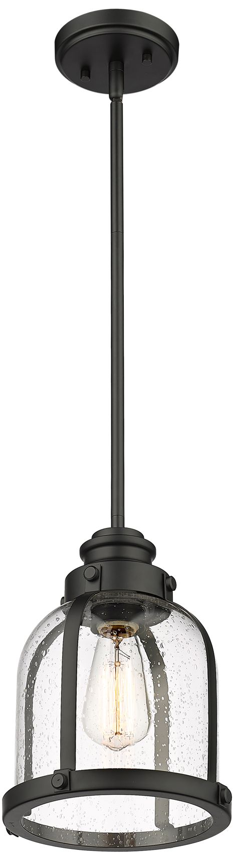 Image 5 Z-Lite 1 Light Mini Pendant in Matte Black Finish more views