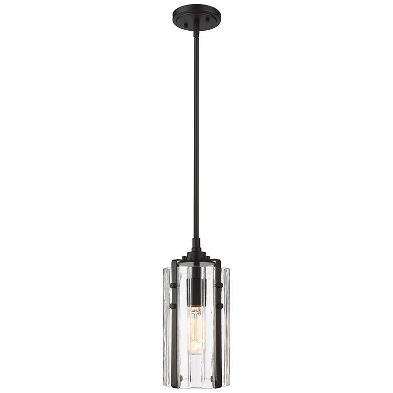 Image 1 Z-Lite 1 Light Mini Pendant in Matte Black Finish