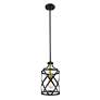 5_Z-Lite 1 Light Mini Pendant in Matte Black + Olde Brass Finish more views