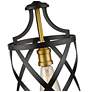 6_Z-Lite 1 Light Mini Pendant in Matte Black + Olde Brass Finish more views