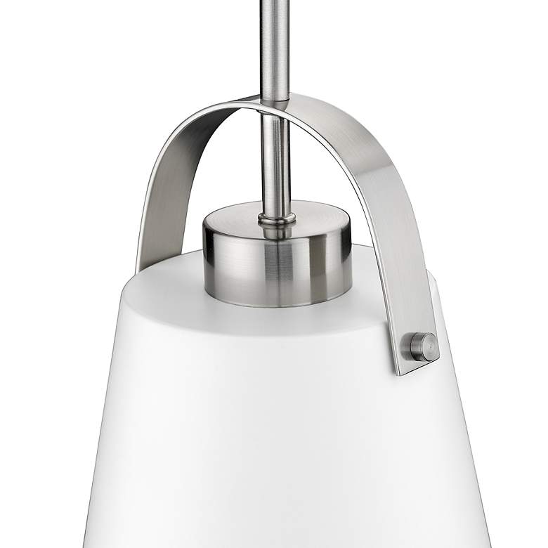 Image 3 Z-Lite 1 Light Mini Pendant in Matte White + Brushed Nickel Finish more views